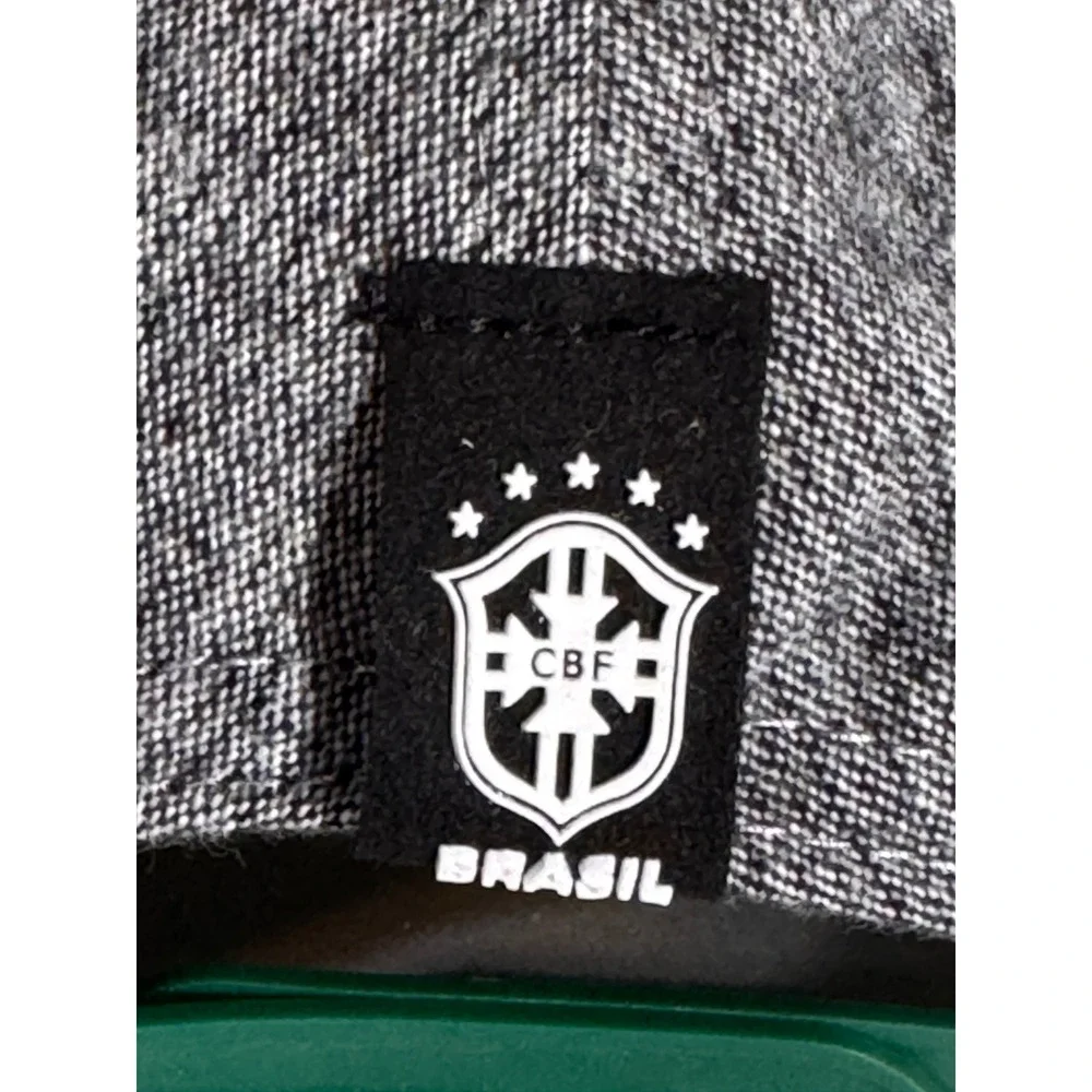 Brasil CBF Soccer National Team Snapback Hat Gray Heather Adjustable Cap NWT